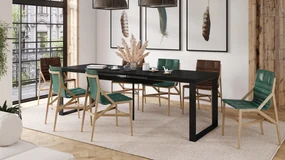 Mazzoni AVARI Negru Mat - MASĂ LOFT PENTRU LIVING/SUFRAGERIE EXTENSIBILĂ până LA 270 sau 290 cm!