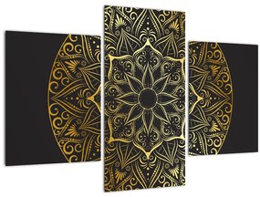 Tablou abstracției aurii (90x60 cm)