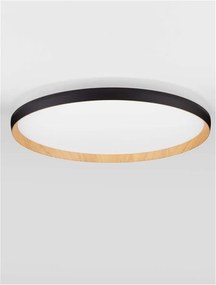Plafoniera LED design decorativ VOMOS negru/lemn D-60cm