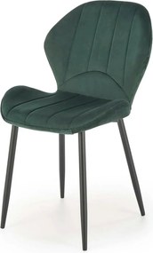 Scaun K538, verde/negru, stofa catifelata/metal, 48x57x85 cm