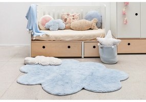 Covor pentru copii albastru deschis lavabil/țesut manual din bumbac 110x170 cm Puffy Dream – Lorena Canals