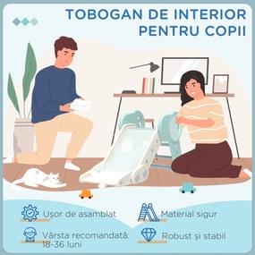 AIYAPLAY Tobogan de Interior Pliabil pentru Copii, Tobogan din Plastic pentru Copii 18-36 Luni, 102x53x53 cm, Verde | Aosom Romania