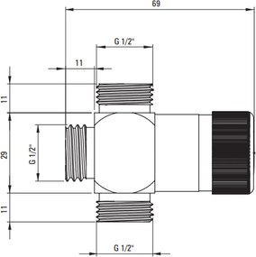 Comutator de dus cu 2 functii pentru coloane de dus Deante crom
