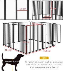 Pawhut tarc Joaca pentru Caini – 6 Panouri Rezistente | Aosom Romania
