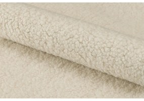 Fotoliu cu tapițerie din lână sintetică Actona Center, alb - crem