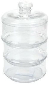 EH Borcan de patiserie din sticlă cu 3 niveluri,1,5 l