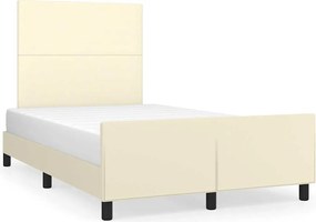 vidaXL Cadru de pat fără saltea cremă 120x190 cm piele artificială