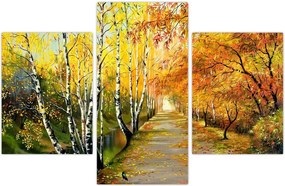 Tablou - Alee romantică de-a lungul apei, pictură în ulei (90x60 cm)