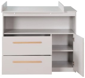 Comodă de copii gri deschis cu masă de schimbat 107x98x75 cm Lea – Roba