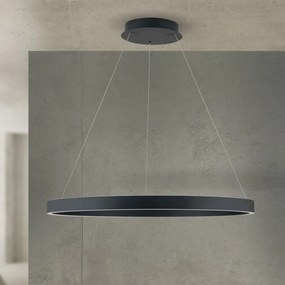 Lustra LED circulara iluminat sus si jos KOLK negru 80cm