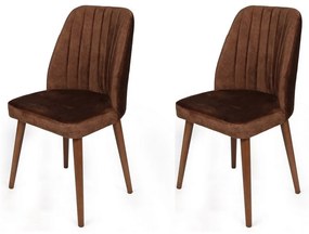 Set de scaune de sufragerie Alfa Brown and Walnut,2 buc.