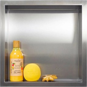 Raft incastrat patrat Balneo Wall-Box 30x30x7 cm inox periat