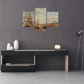 Tablou - Eugène Boudin, Festival in the Harbor of Honfleur, reproducere (90x60 cm)