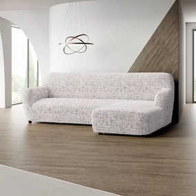 Huse bielastice VITTORIA smântânii canapea cu otoman dreapta (l. 170 - 300 cm)
