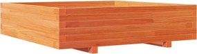 vidaXL Jardinieră grădină, maro ceruit, 100x100x26,5cm, lemn masiv pin