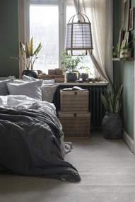 Reducere Lampa suspendata din bambus cu laturi din material textil alb Calitatea II