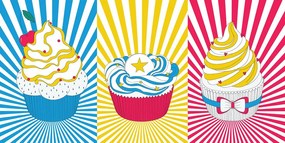 Tablou pop art cupcakes