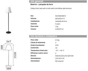 Lampa de podea iluminat exterior Arcadia Pt1