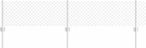 vidaXL Gard cu Stâlp Argintiu 0,4 x 10 m Oțel