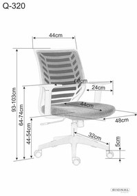 Scaun de birou Q320 roz/gri
