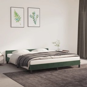 347588 vidaXL Cadru de pat cu tăblie, verde închis, 180x200 cm, catifea