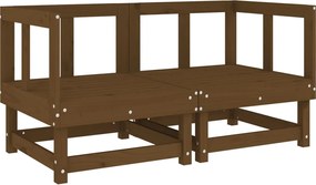 vidaXL Canapele colțar grădină , 2 buc., maro miere, lemn masiv de pin