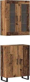 vidaXL Bufet 2 pcs Lemn vechi Lemn compozit