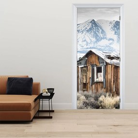 Fototapet pentru ușă - Căsuță din munți (95x205cm)