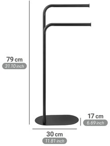 Suport pentru prosoape negru din oțel Levante – Wenko