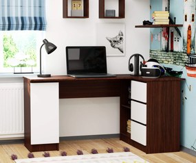 Masă PC de colț Bevin (wenge + alb) (D). 1069145