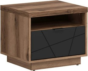 Noptiera FORN, nuc/negru , PAL melaminat, 50x43x43 cm