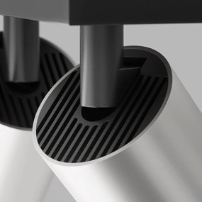 Aplica de perete / tavan cu 2 spoturi directionabile design tehnic Focus S negru, argintiu
