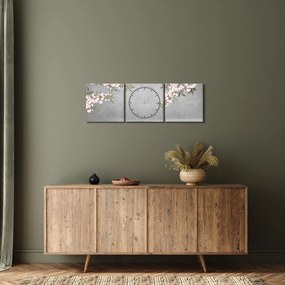 Tablou - Peisaj cu lună (cu ceas) (90x30 cm)