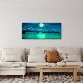 Tablou - Luna plină deasupra apei (120x50 cm)