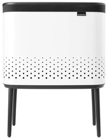Cos de rufe Brabantia Bo 1004174, 60 L, Umplere fara deschidere, Orificii aerisire, Picioare reglabile, Alb