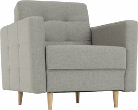 Fotoliu complet tapiţat, material textil gri, AMEDIA