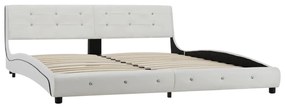 280316 vidaXL Cadru de pat, alb, 180 x 200 cm, piele ecologică
