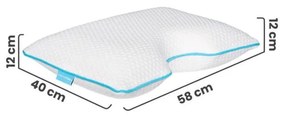 Pernă anatomică cu umplutură de spumă cu memorie 40x58 cm – Mila Home