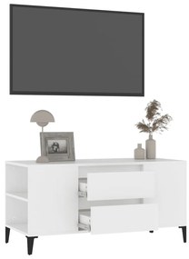 Comoda TV, alb, 102x44,5x50 cm, lemn prelucrat 1, Alb
