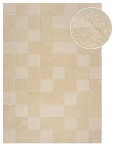 Covor din lână bej 170x120 cm Checkerboard - Flair Rugs