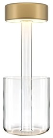 Lampa portabila cu baterii cu baza in forma de vaza AI design auriu/ transparent