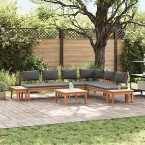 vidaXL Set de Bănci pentru Grădină 3 pcs Maro și gri închis și maro