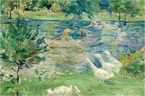 Tablou - Berthe Morisot, Girl in a Boat with Geese, reproducere (90x60 cm)