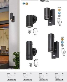 Aplica de perete exterior, protectie IP44, Medina negru