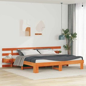 vidaXL Cadru de pat cu sertar Maro 200 x 200 cm Lemn masiv de pin