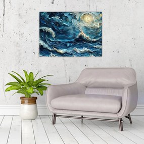 Tablou pe sticlă - Pictura cerului și a mării (70x50 cm)