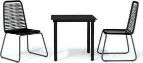 vidaXL Set de mobilier pentru grădină, 3 piese, negru
