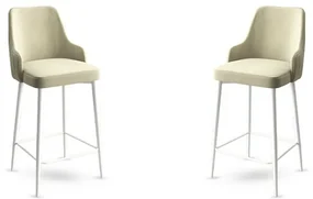 Set de scaune de bar Enox Cream and White, 2 buc., 2 buc.