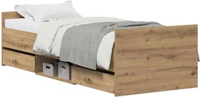 vidaXL Cadru de pat Stejar Artizanal 193 x 78 x 50 cm Lemn compozit