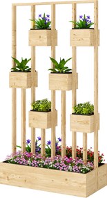 Outsunny Pat înălțat cu spalier, jardiniere din lemn, ghiveci 90 x 45 x 170 cm | Aosom Romania
